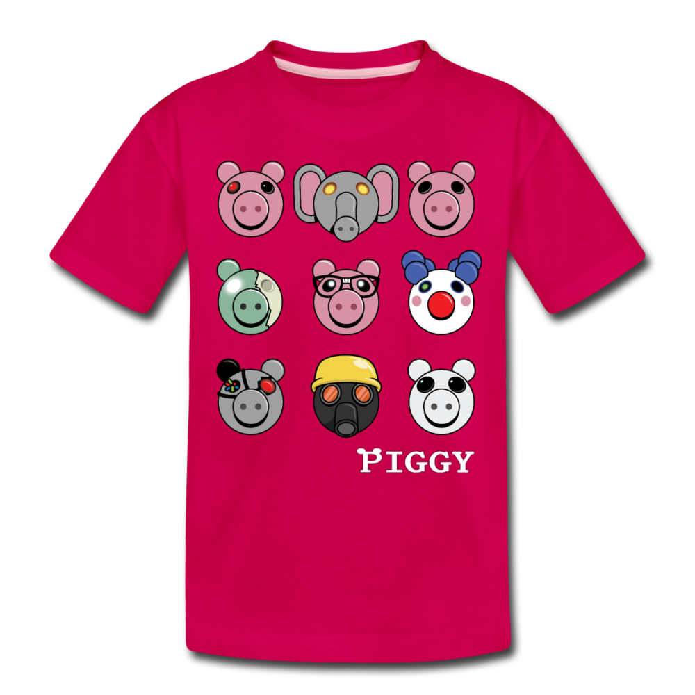 Piggy Faces T-Shirt - dark pink