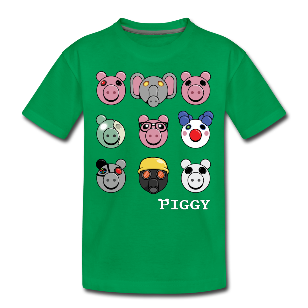 Piggy Faces T-Shirt - kelly green