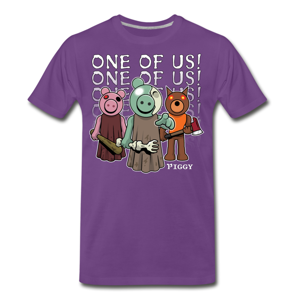 Piggy One Of Us! T-Shirt (Mens) - purple
