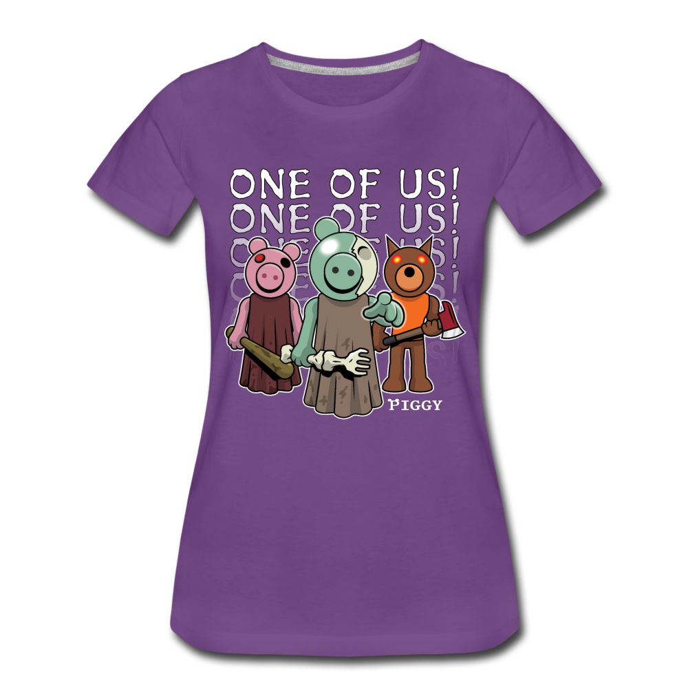 Piggy One Of Us! T-Shirt (Womens) - purple