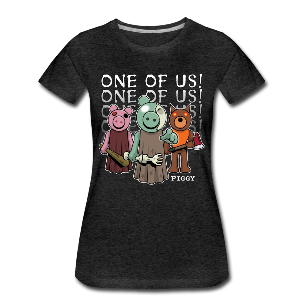 Piggy One Of Us! T-Shirt (Womens) - charcoal gray