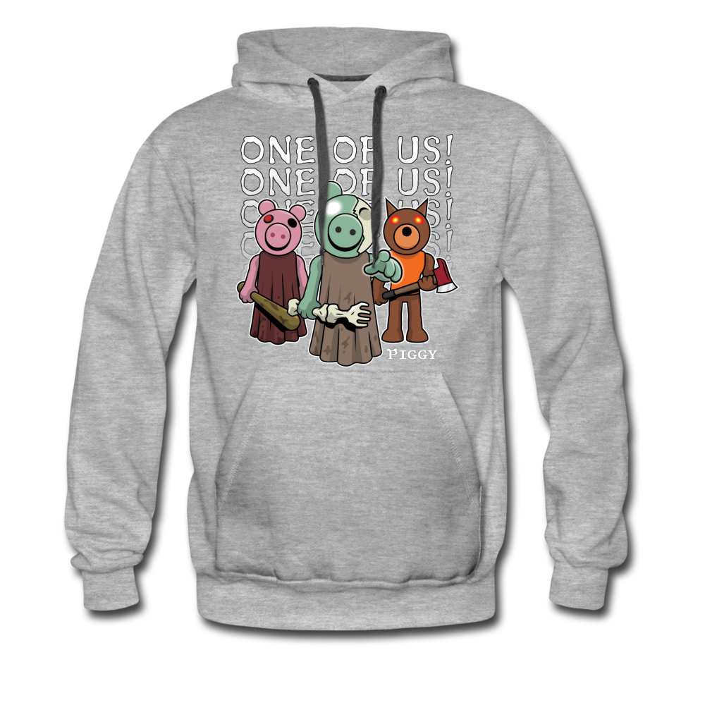 Piggy One Of Us! Hoodie (Mens) - heather gray