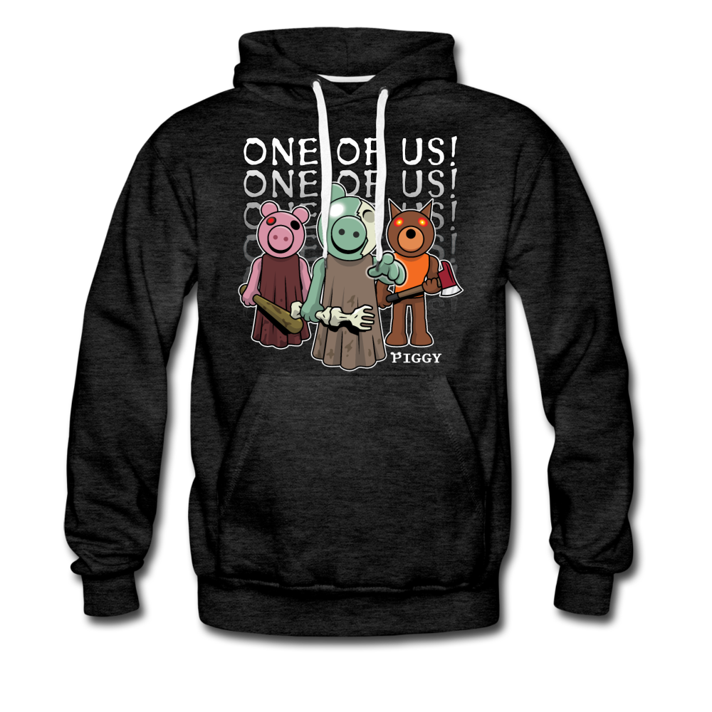 Piggy One Of Us! Hoodie (Mens) - charcoal gray