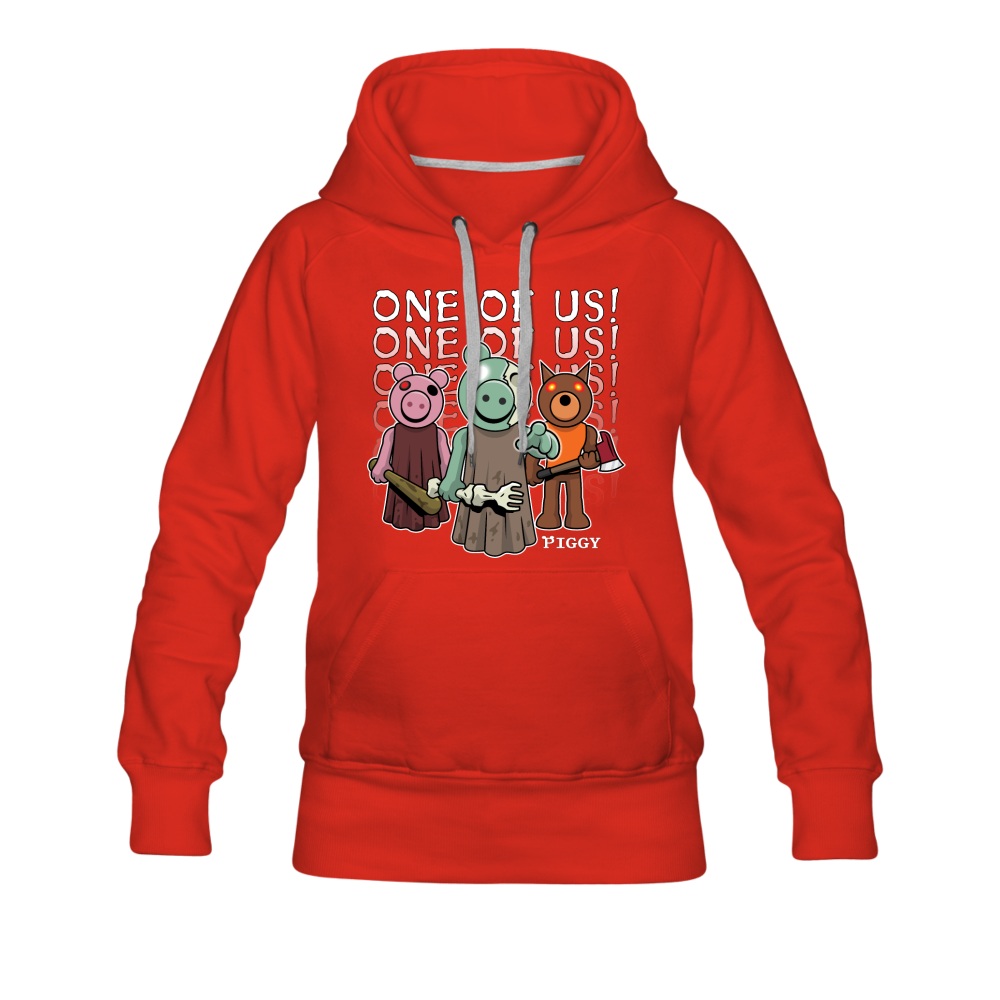 Piggy One Of Us! Hoodie (Womens) - red