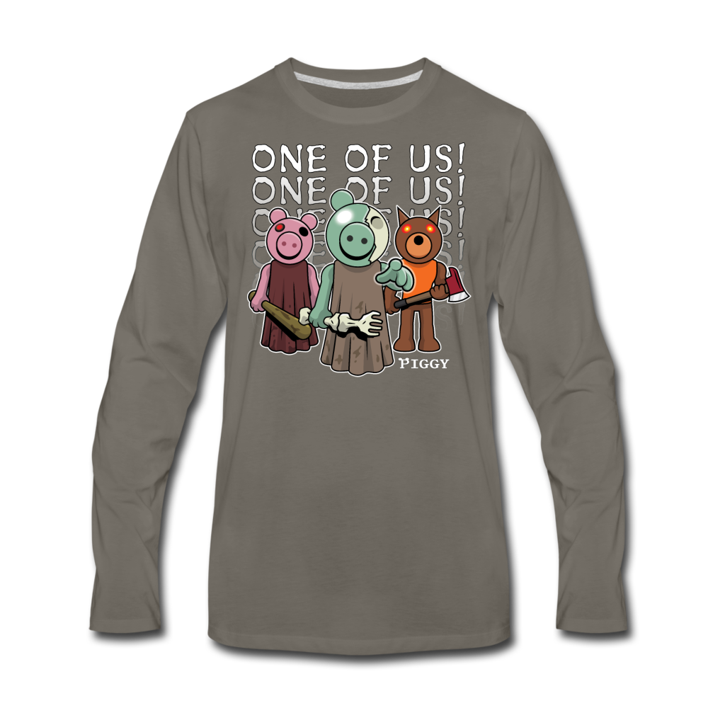 Piggy One Of Us! Long-Sleeve T-Shirt (Mens) - asphalt gray