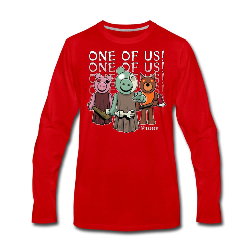 Piggy One Of Us! Long-Sleeve T-Shirt (Mens) - red