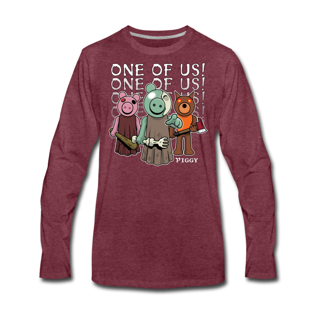 Piggy One Of Us! Long-Sleeve T-Shirt (Mens) - heather burgundy