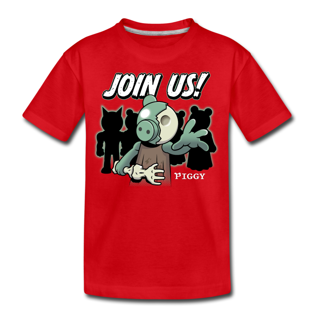 Piggy Join Us! T-Shirt - red