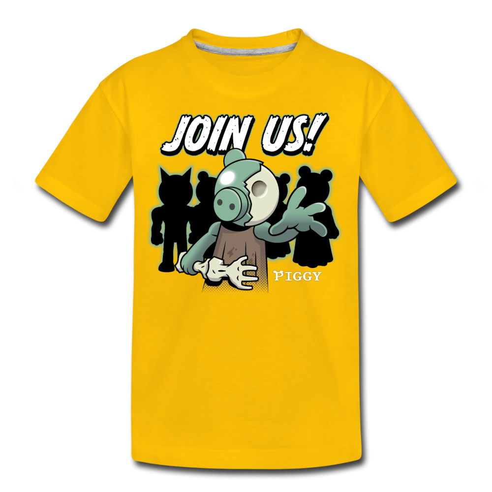 Piggy Join Us! T-Shirt - sun yellow