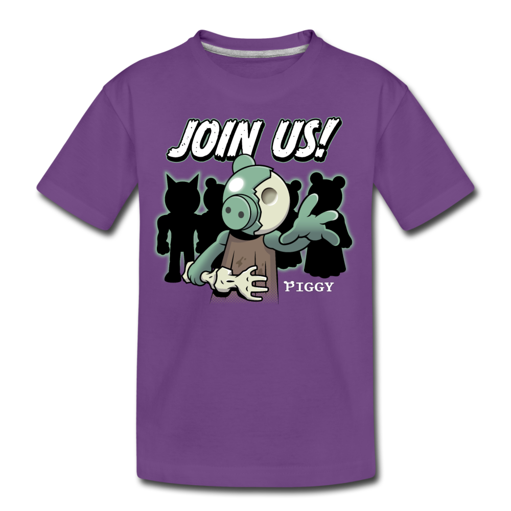 Piggy Join Us! T-Shirt - purple