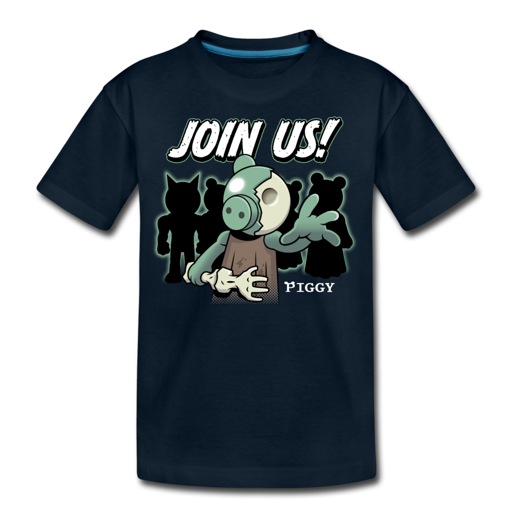 Piggy Join Us! T-Shirt - deep navy