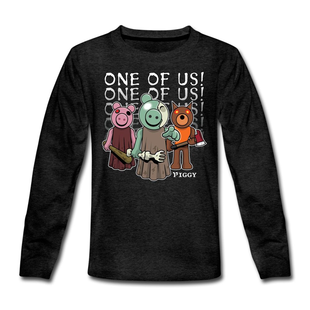Piggy One Of Us! Long-Sleeve T-Shirt - charcoal gray