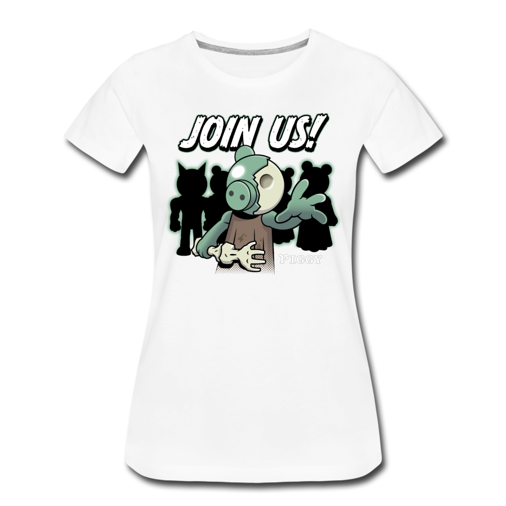 Piggy Join Us! T-Shirt (Womens) - white