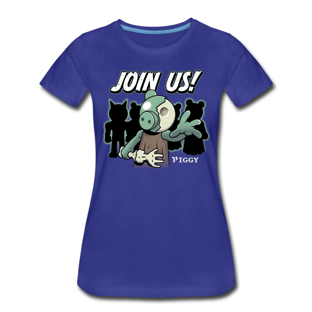 Piggy Join Us! T-Shirt (Womens) - royal blue