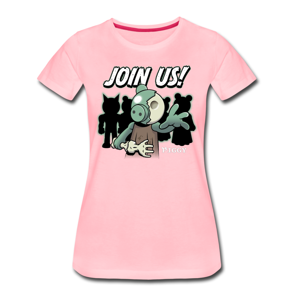 Piggy Join Us! T-Shirt (Womens) - pink