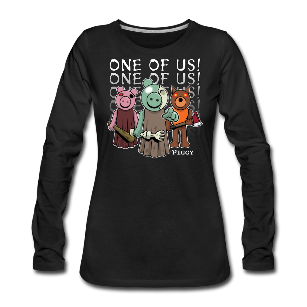 Piggy One Of Us! Long-Sleeve T-Shirt (Womens) - black