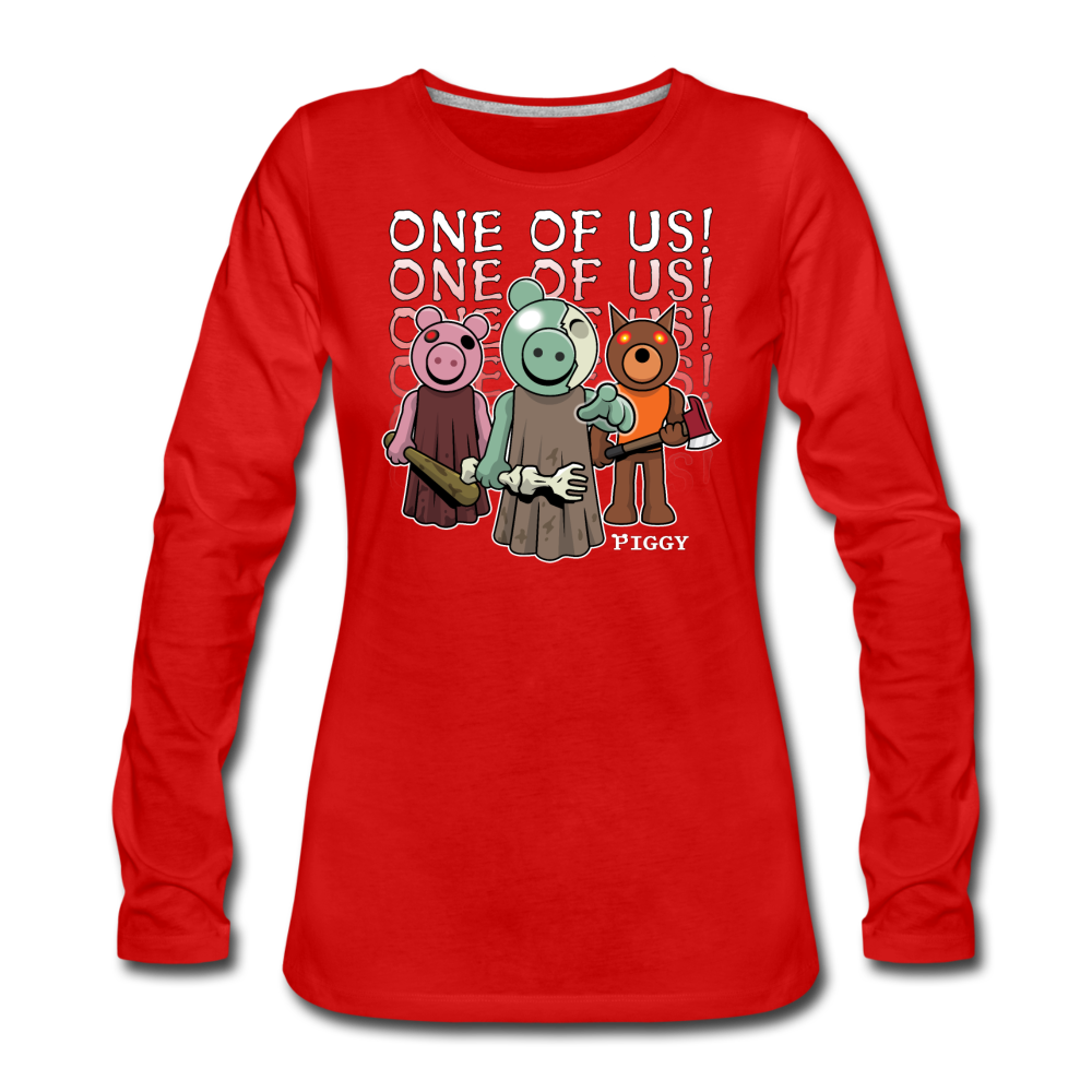 Piggy One Of Us! Long-Sleeve T-Shirt (Womens) - red