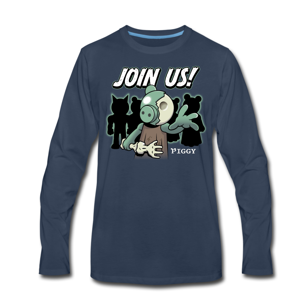 Piggy Join Us! Long-Sleeve T-Shirt (Mens) - navy