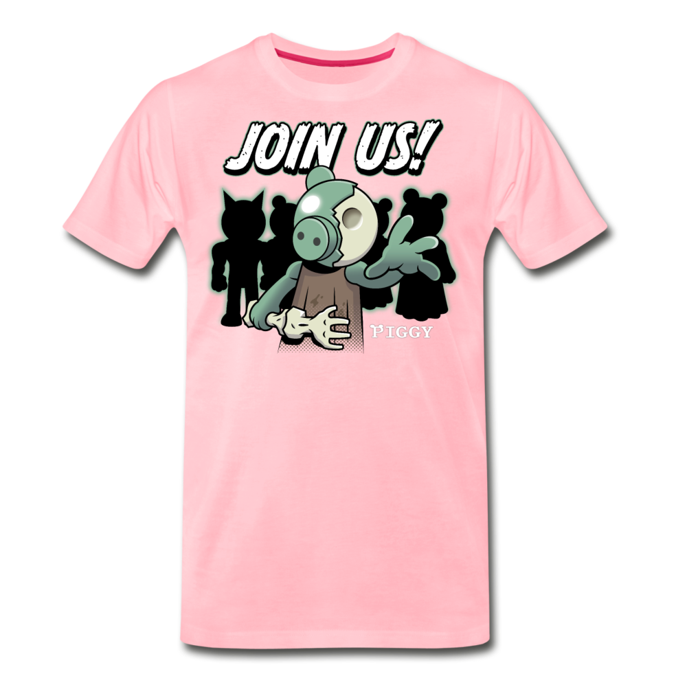Piggy Join Us! T-Shirt (Mens) - pink