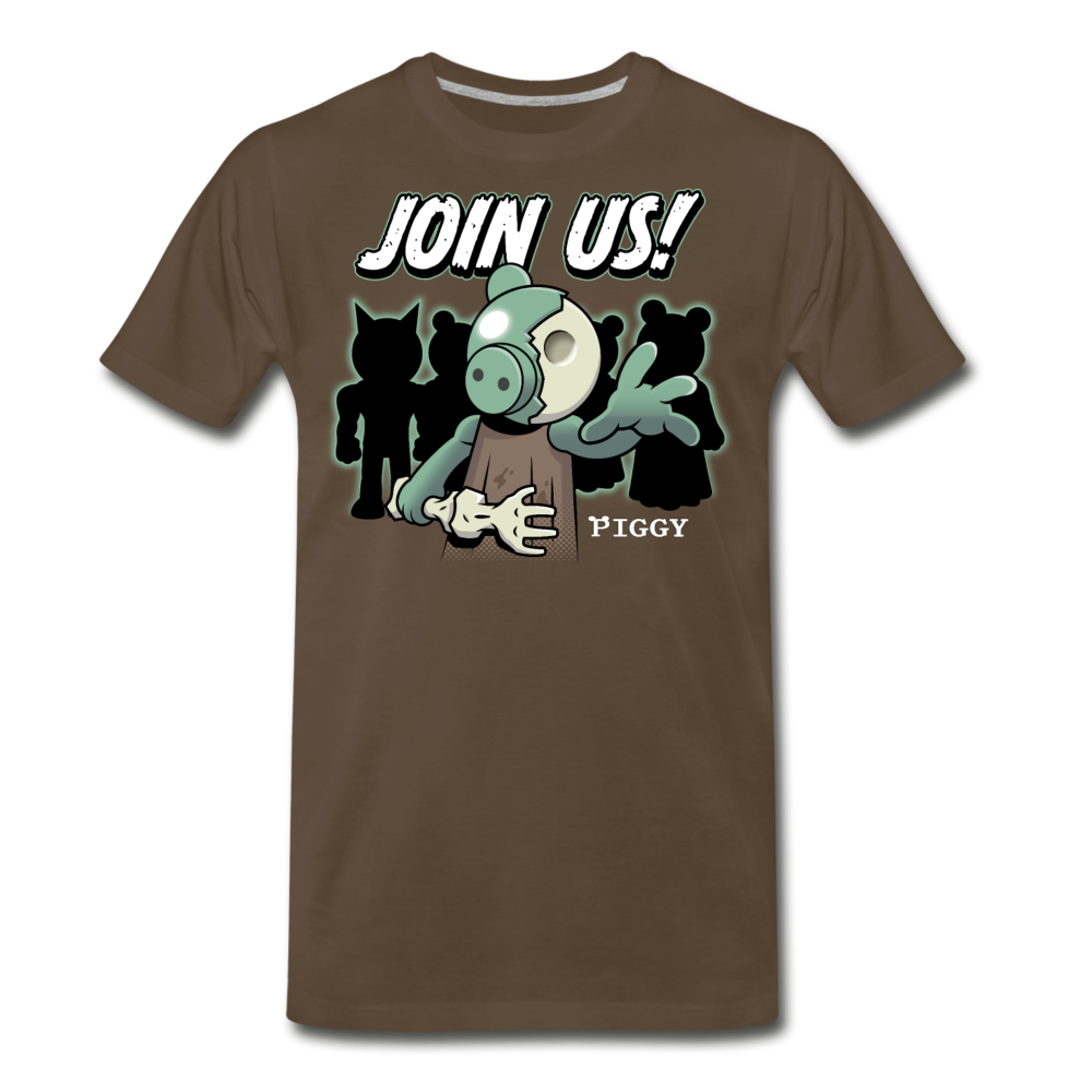 Piggy Join Us! T-Shirt (Mens) - noble brown