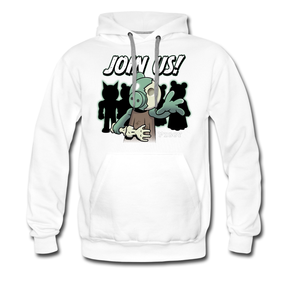 Piggy Join Us! Hoodie (Mens) - white