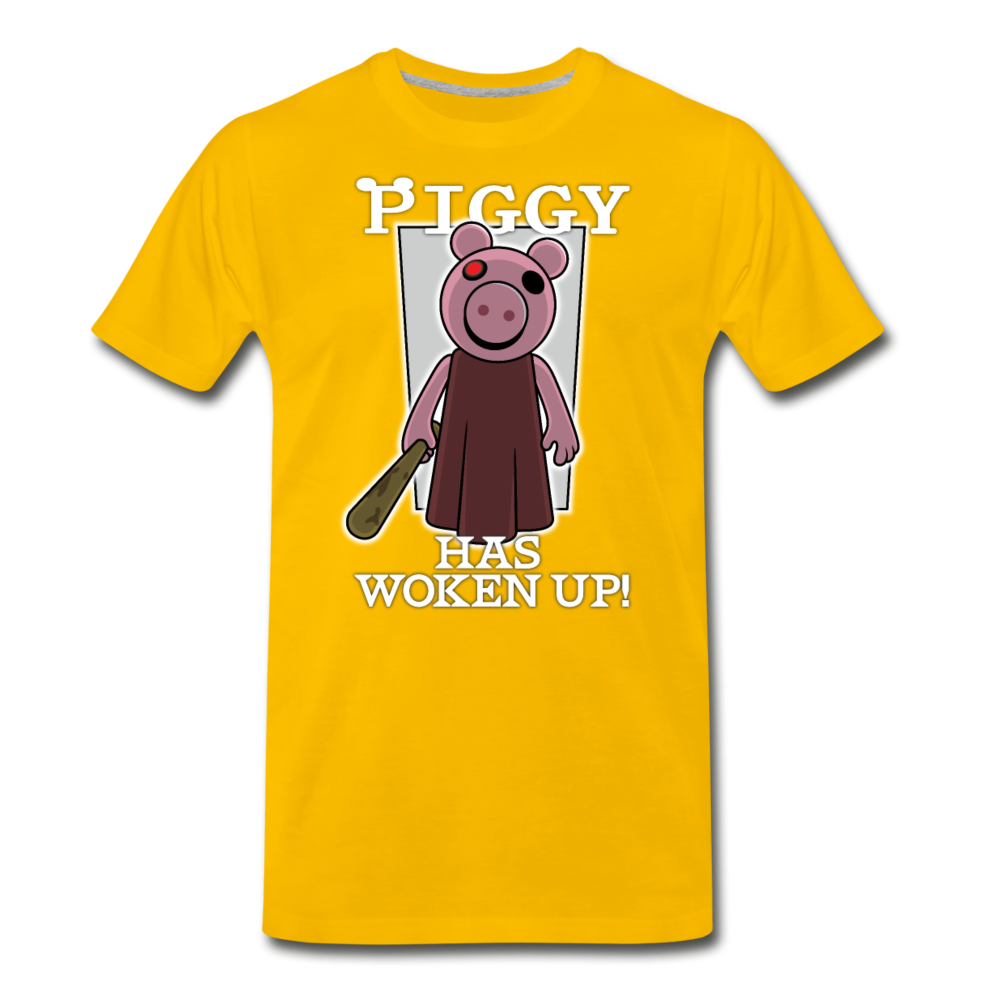 Piggy Has Woken Up T-Shirt (Mens) - sun yellow