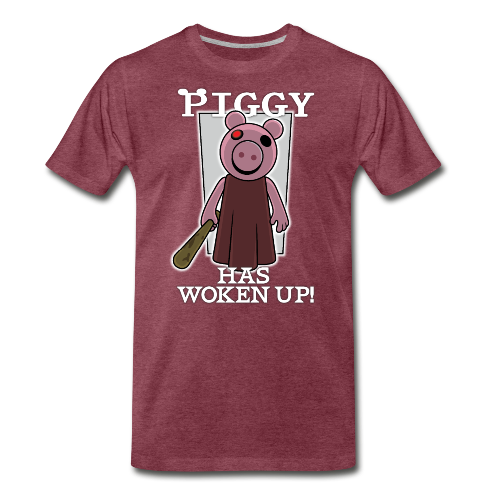 Piggy Has Woken Up T-Shirt (Mens) - heather burgundy