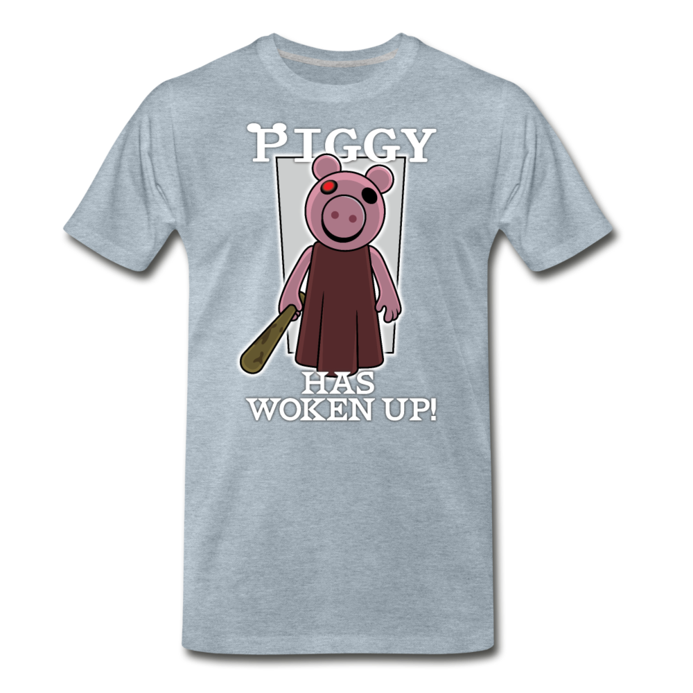 Piggy Has Woken Up T-Shirt (Mens) - heather ice blue
