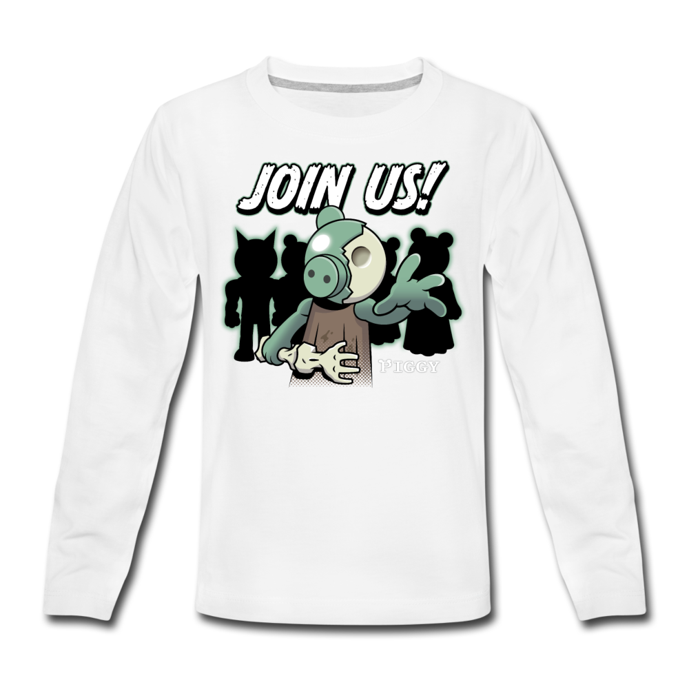 Piggy Join Us! Long-Sleeve T-Shirt - white