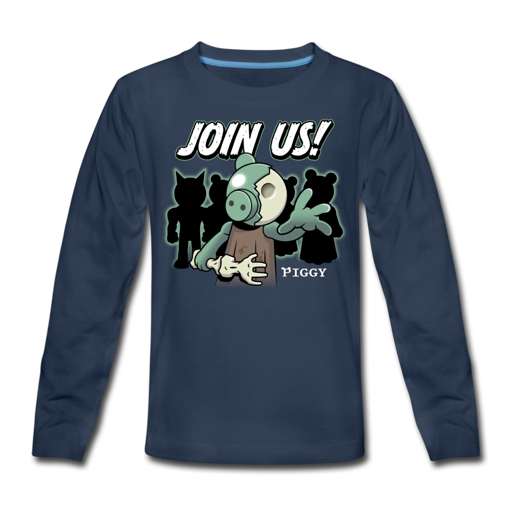 Piggy Join Us! Long-Sleeve T-Shirt - navy