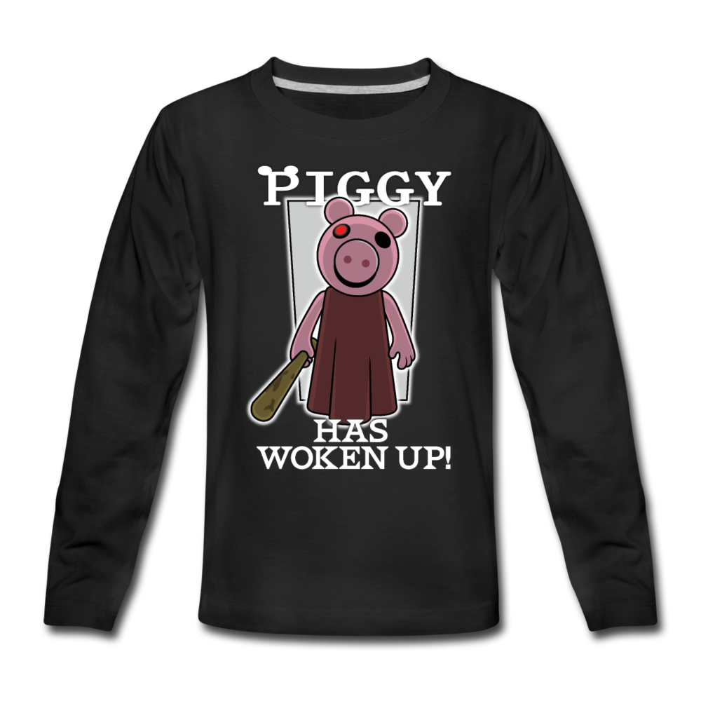 Piggy Has Woken Up Long-Sleeve T-Shirt - black