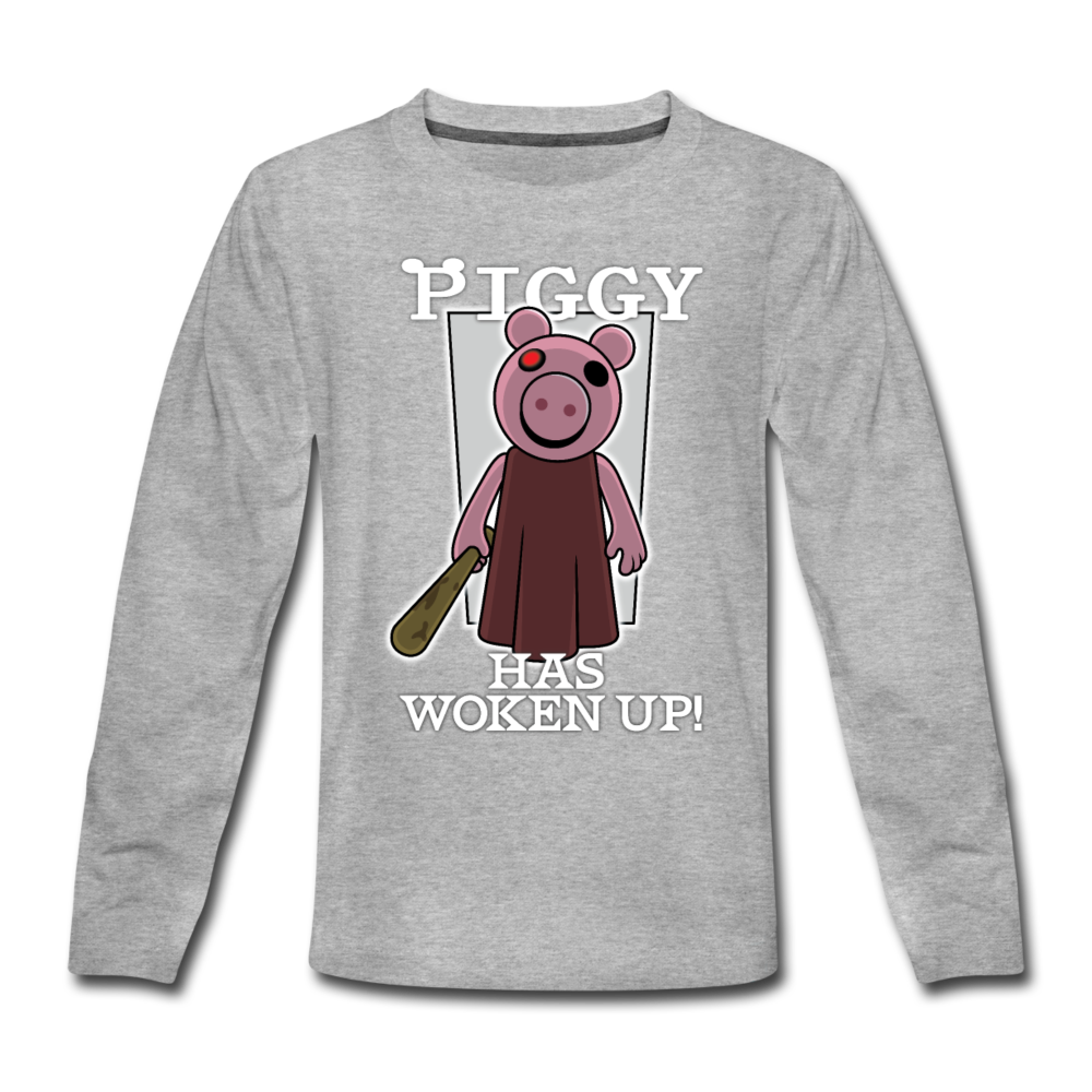 Piggy Has Woken Up Long-Sleeve T-Shirt - heather gray