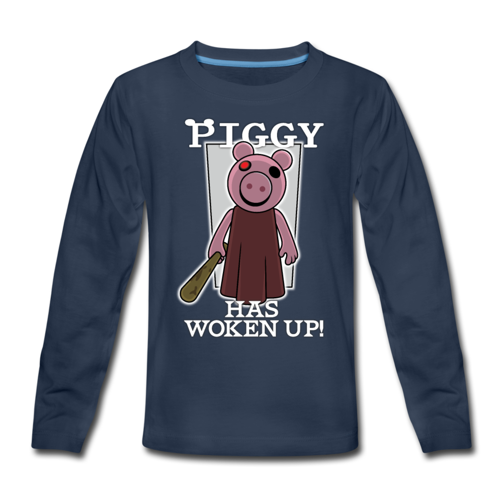 Piggy Has Woken Up Long-Sleeve T-Shirt - navy