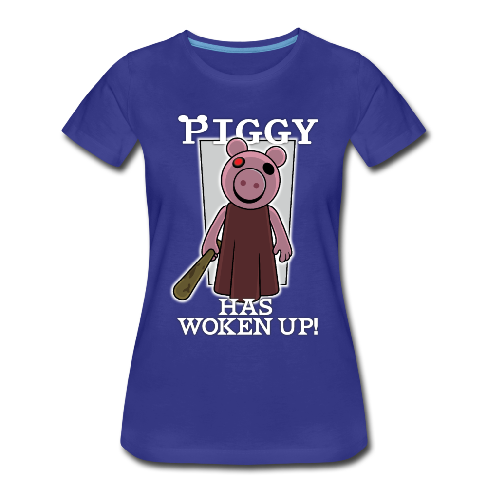 Piggy Has Woken Up T-Shirt (Womens) - royal blue