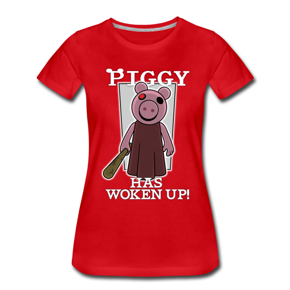 Piggy Has Woken Up T-Shirt (Womens) - red