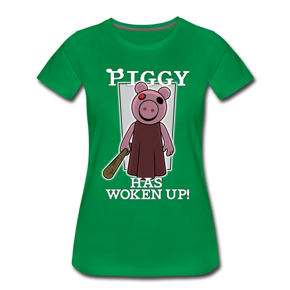 Piggy Has Woken Up T-Shirt (Womens) - kelly green