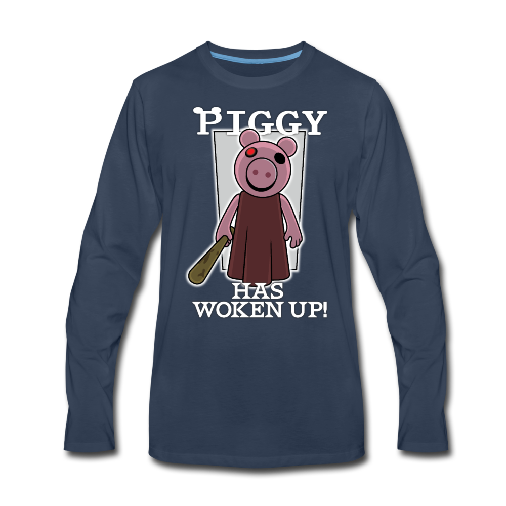 Piggy Has Woken Up Long-Sleeve T-Shirt (Mens) - navy