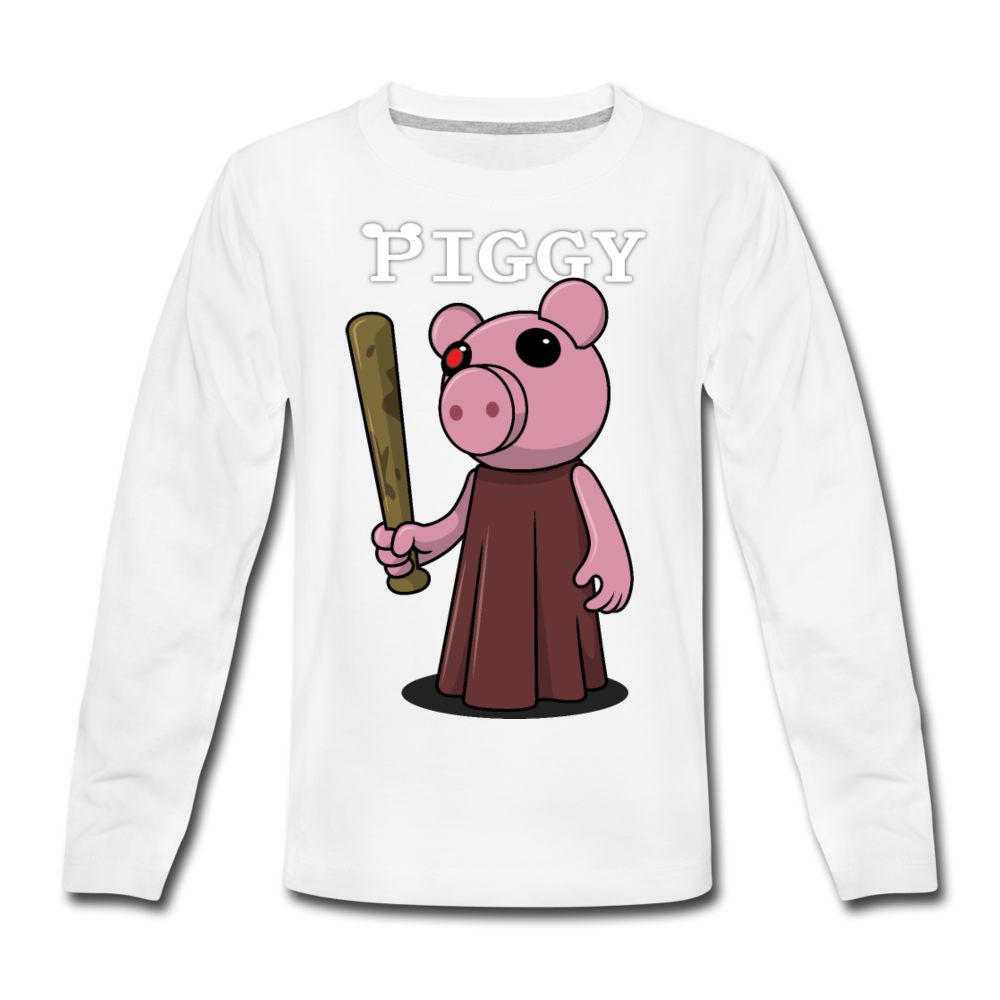 Piggy Logo Long Sleeve T-Shirt - white