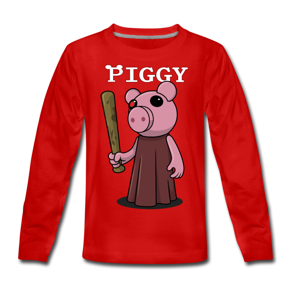 Piggy Logo Long Sleeve T-Shirt - red