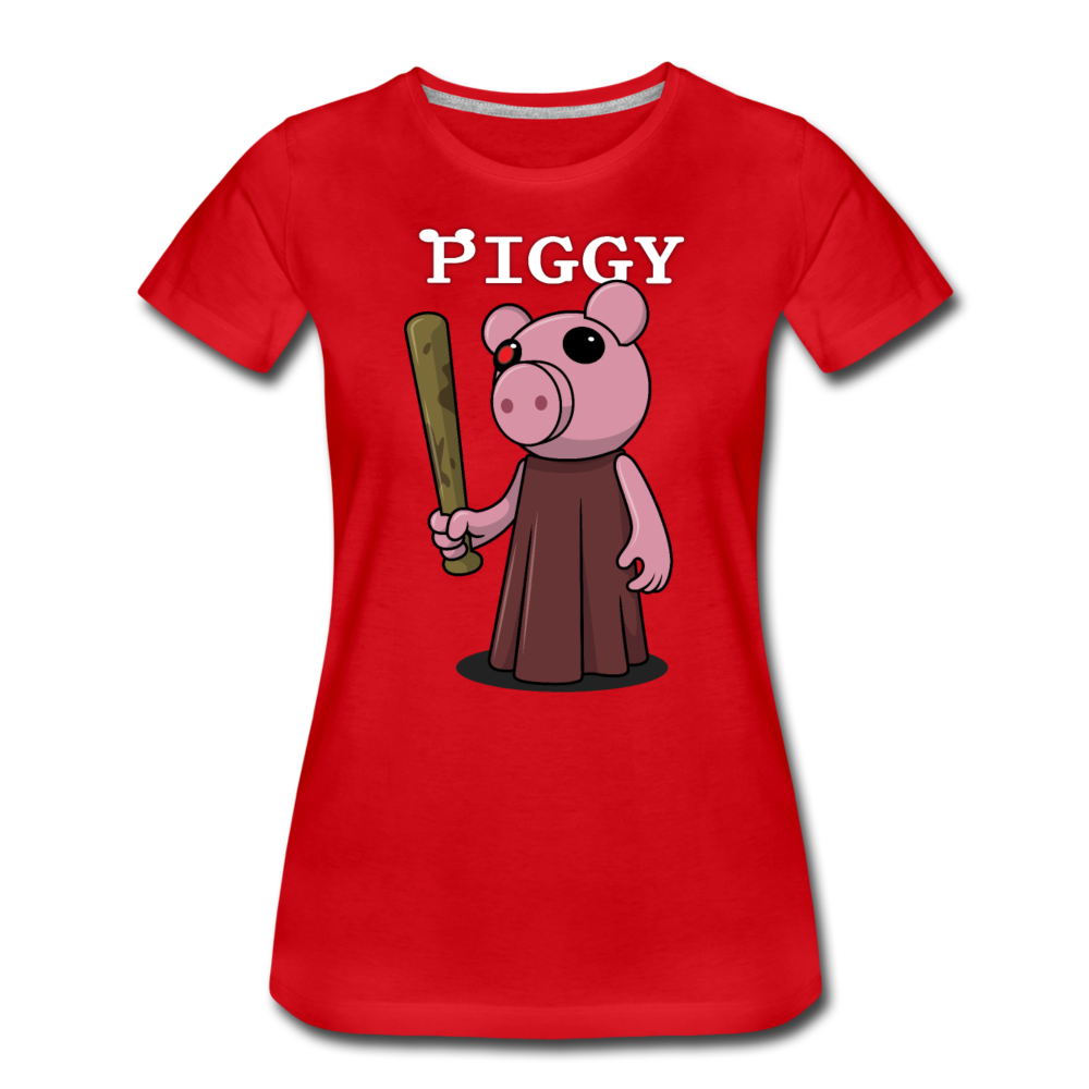 Piggy Logo T-Shirt (Womens) - red