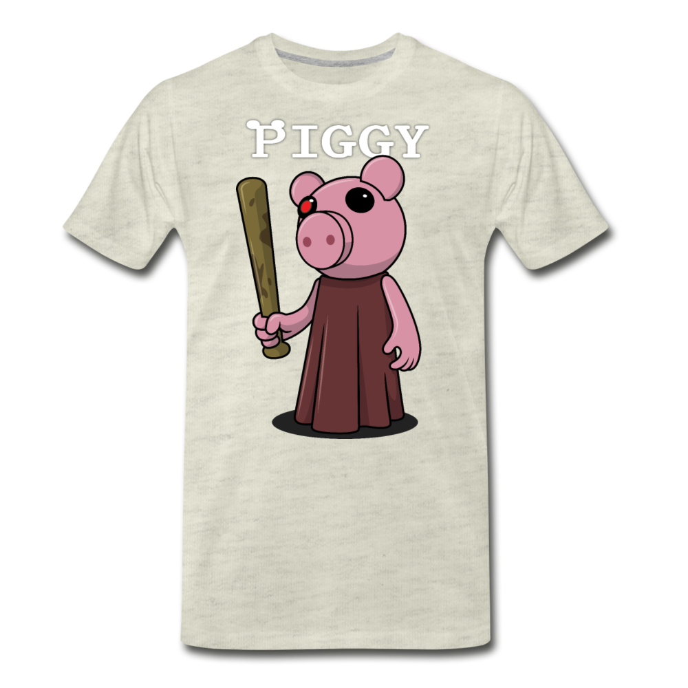Piggy Logo T-Shirt (Mens) - heather oatmeal