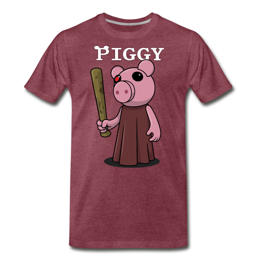 Piggy Logo T-Shirt (Mens) - heather burgundy