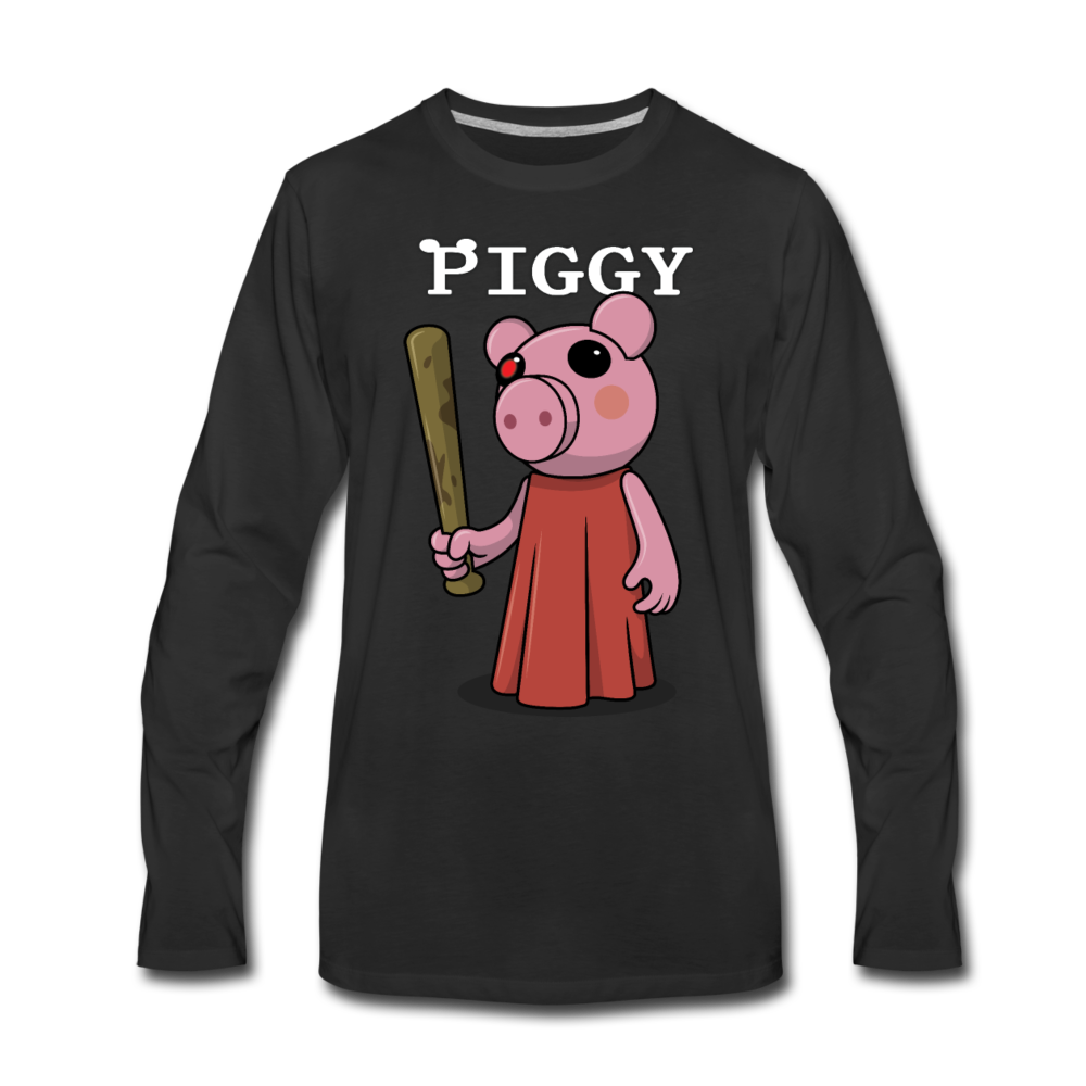 Piggy Logo Long Sleeve T-Shirt (Mens) - black