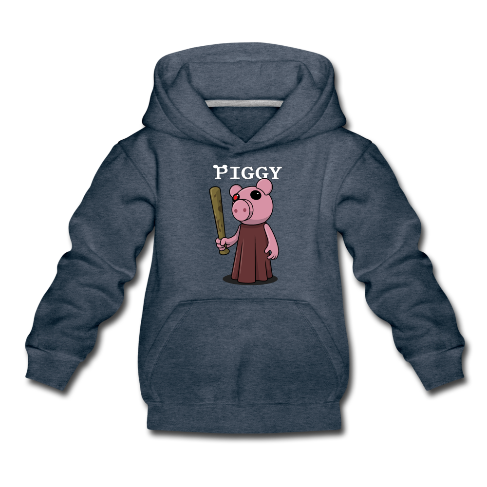 Piggy Logo Hoodie - heather denim