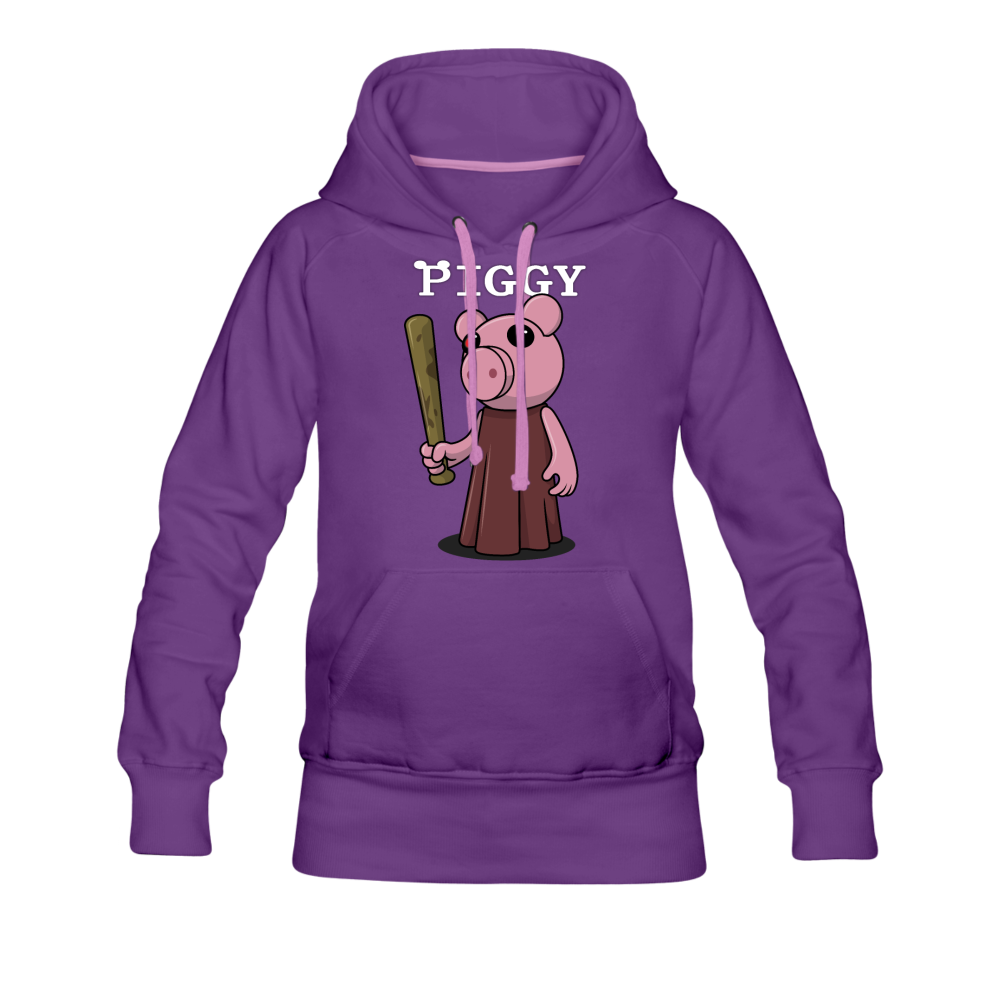 Piggy Logo Hoodie (Womens) - purple