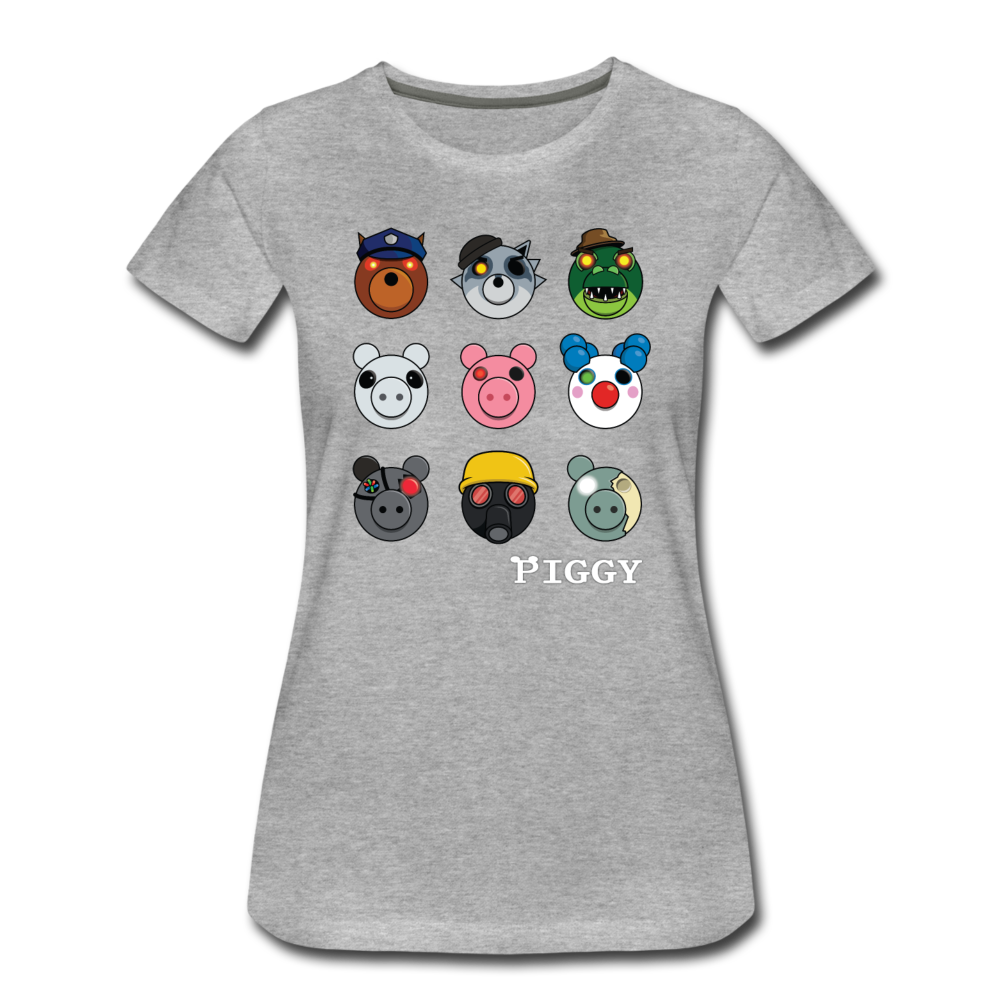 Infected Faces T-Shirt (Womens) - heather gray