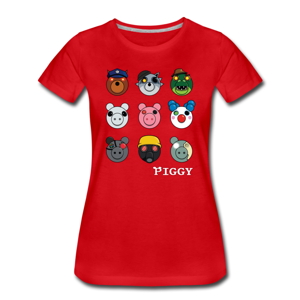 Infected Faces T-Shirt (Womens) - red