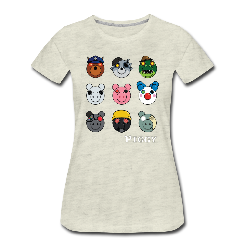 Infected Faces T-Shirt (Womens) - heather oatmeal
