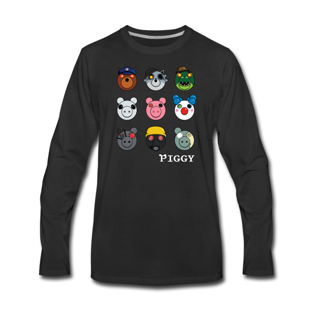 Infected Faces Long-Sleeve T-Shirt (Mens) - black