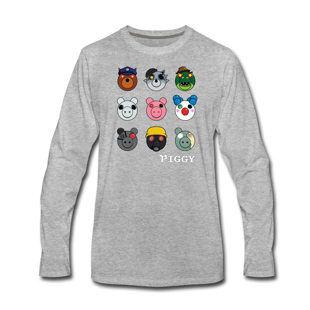 Infected Faces Long-Sleeve T-Shirt (Mens) - heather gray